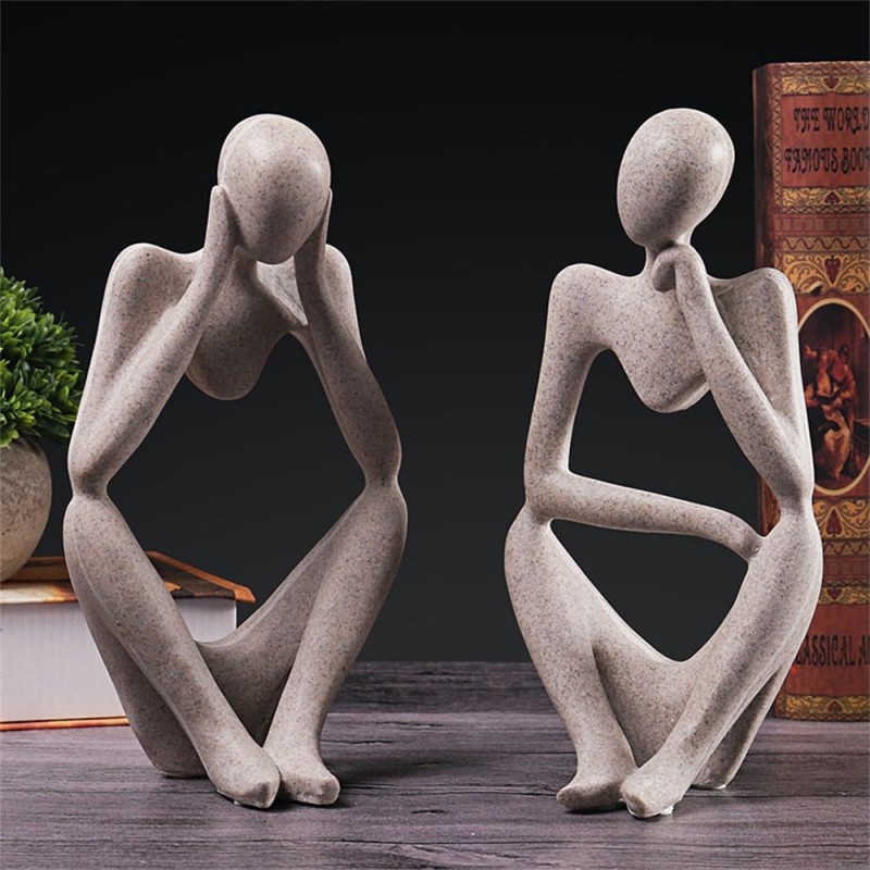 European Thinking Figurine Resin Sculpture Statue For Decor