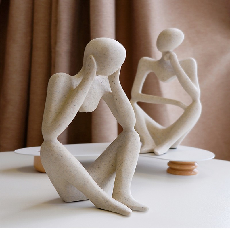 European Thinking Figurine Resin Sculpture Statue For Decor