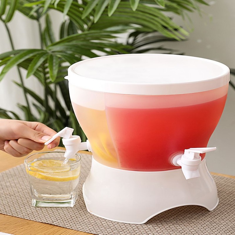 New 3-In-1 Drink Dispenser 5.5 Capacity Water Jug With Bucket Cold Drink Storage Container For Kitchen Refrigerator