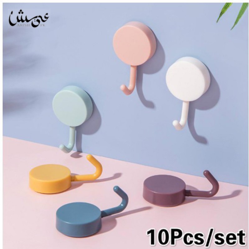 Pack Of 10 Strong Self Adhesive Wall Hooks