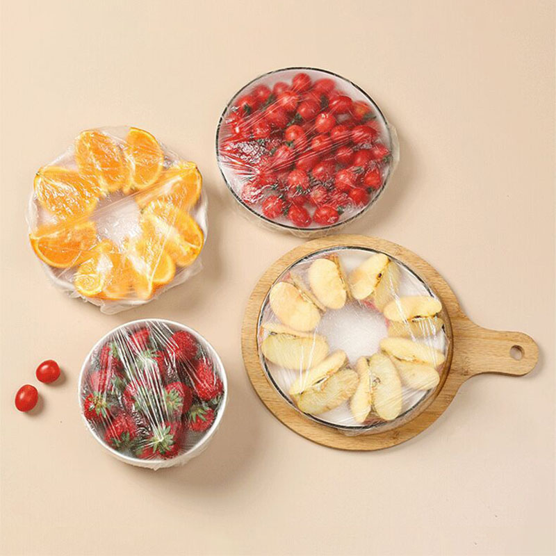 100Pcs Reusable Elastic Food Storage Covers Disposable Food Plastic Wraps Storage