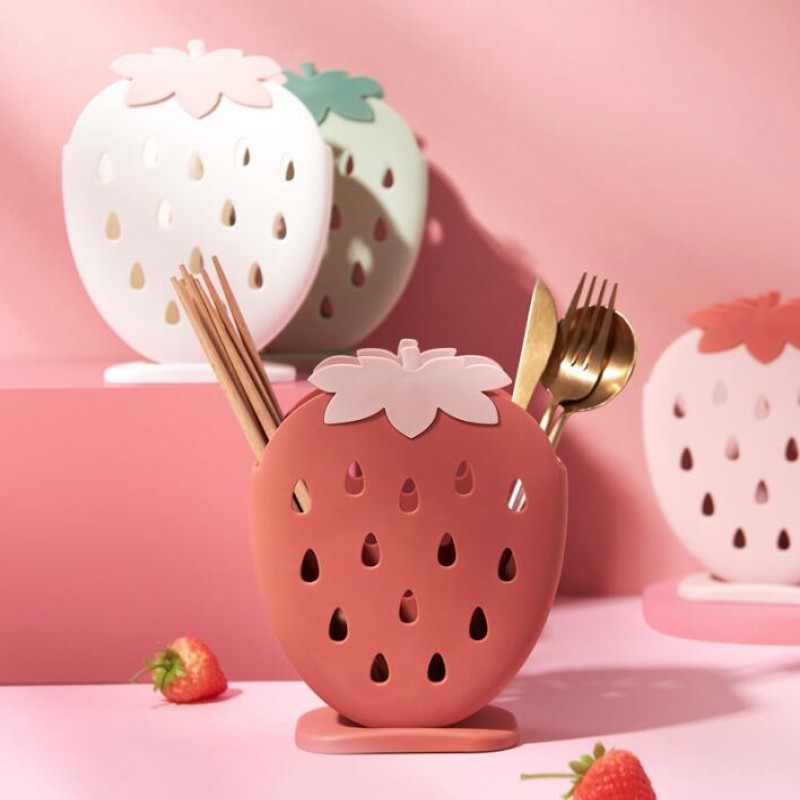 Strawberry Cutlery Drainer Spoon Fork Knife Shelf Holder