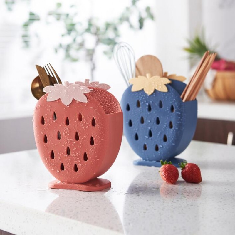 Strawberry Cutlery Drainer Spoon Fork Knife Shelf Holder