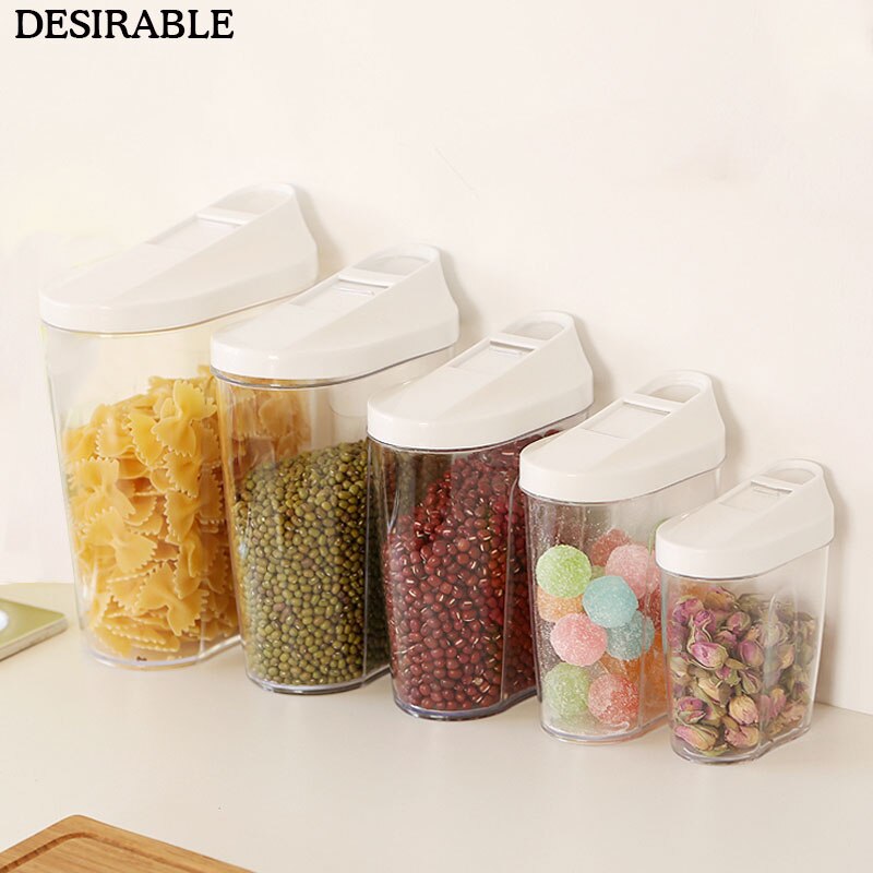 5 Pcs Food Grade Plastic Sealed Cans For Kitchen