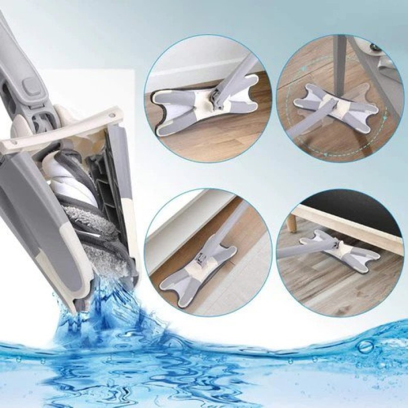360 Degree Floor Cleaning X-Type Self Wringing Flat Mop