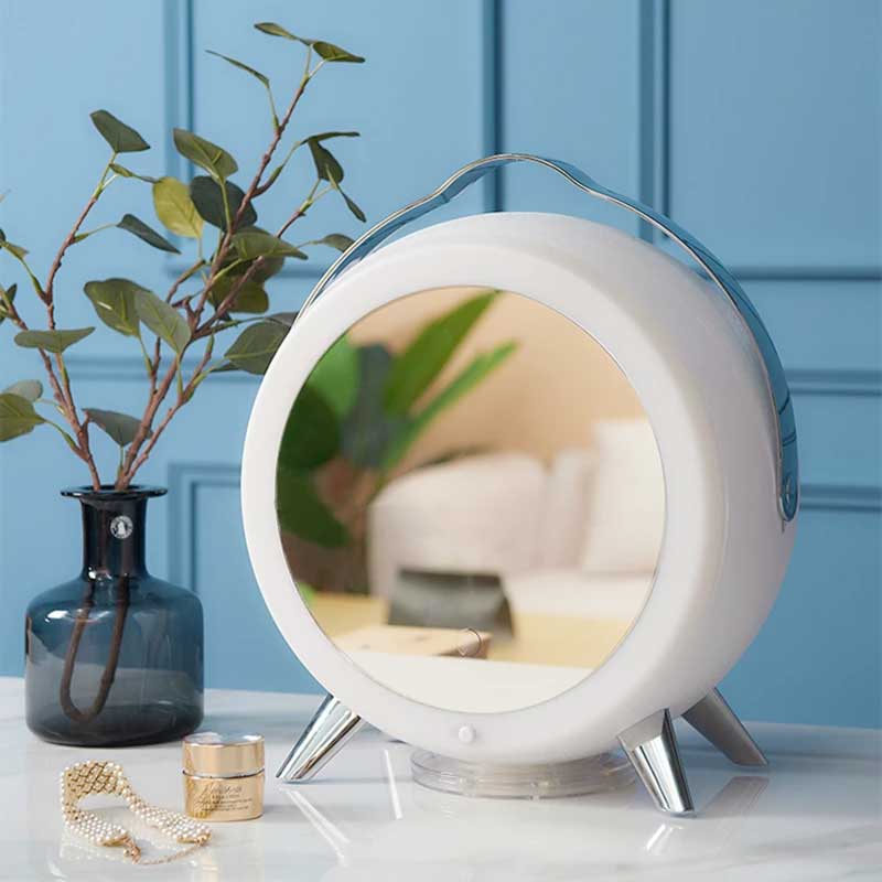 360 Rotatable Cosmetics Makeup Organizer Storage Box With Led Mirror