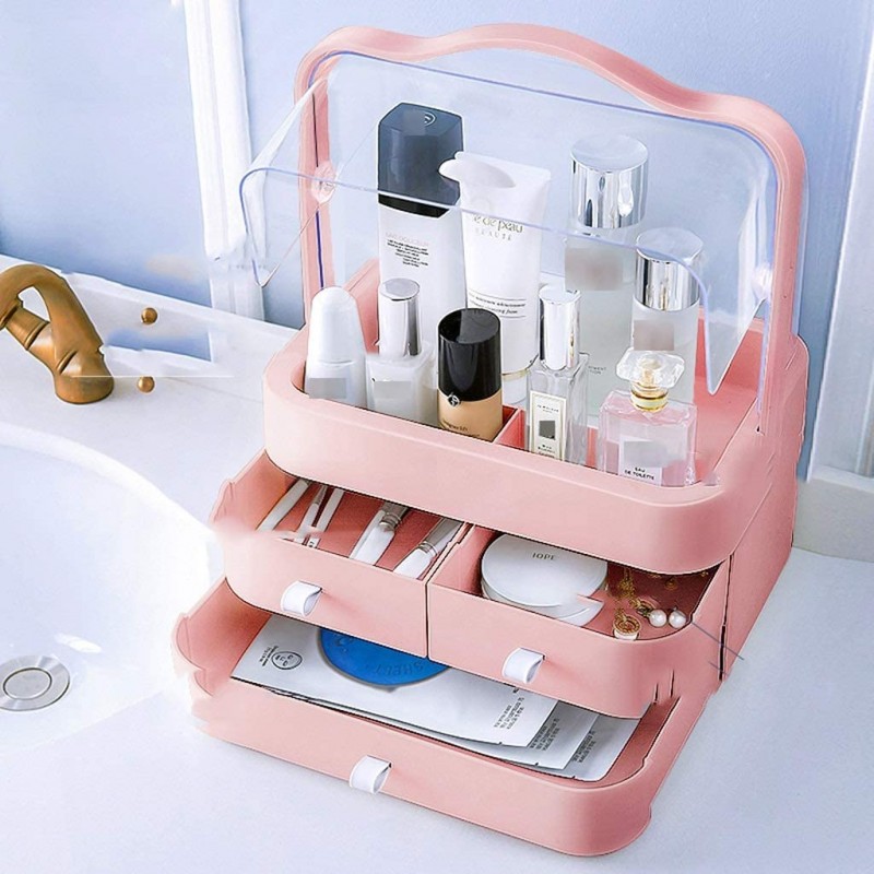 Desktop Tier Makeup Organizer Large Capacity Cosmetic Storage Box