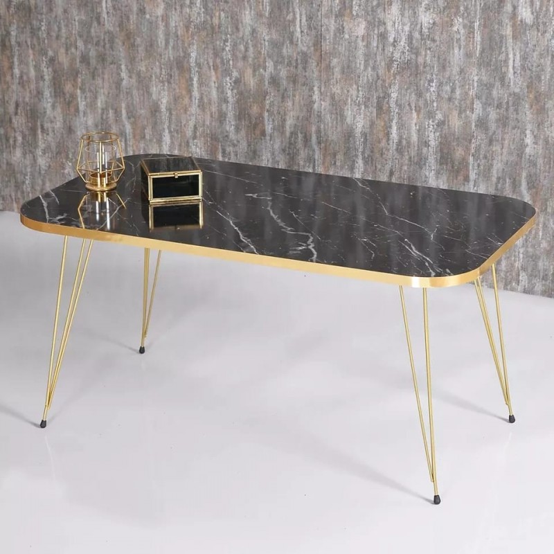 (Set of 4) Black Goldy nesting tables Set
