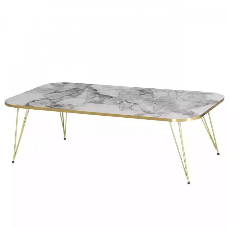 (Set of 4) White Gold nesting tables Set