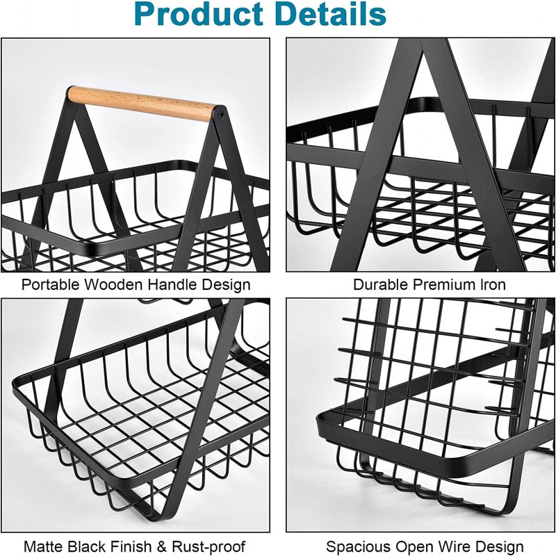 2-Tier Fruit & Vegetable Basket Storage