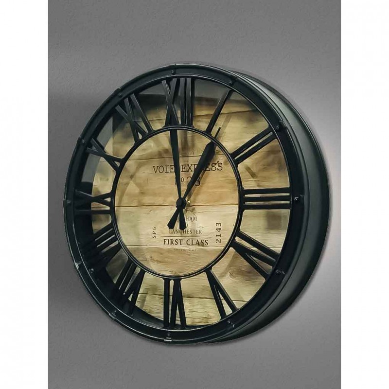 Hollow Vintage 3d Wall Clock Black