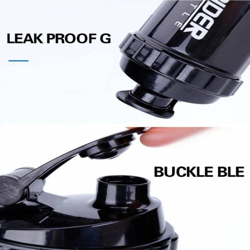 3 in 1 three layers spider protein mixing sports bottle