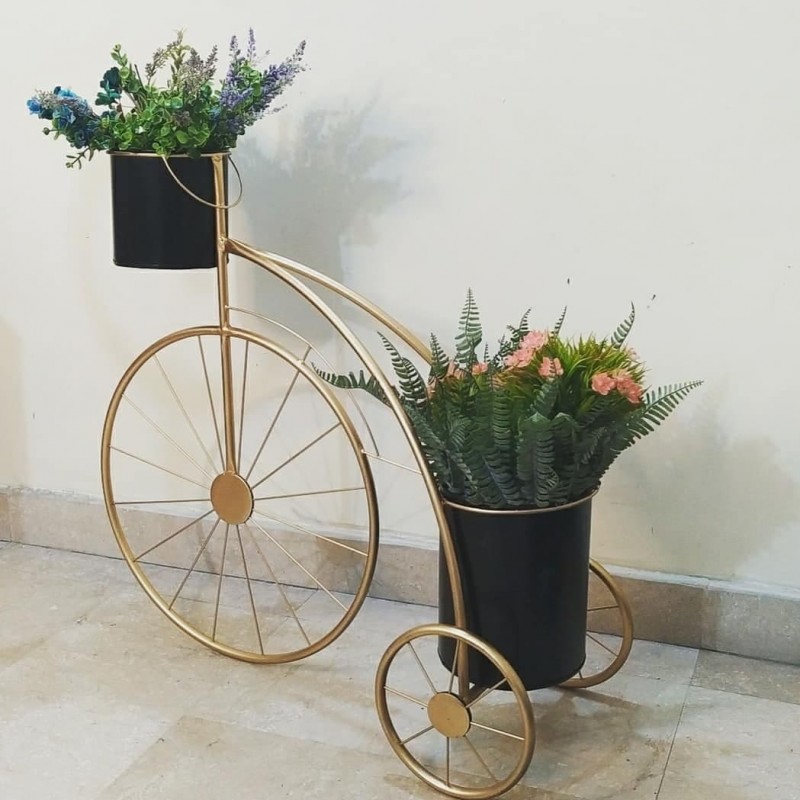 Decorative Cycle Metal With Flower Pots