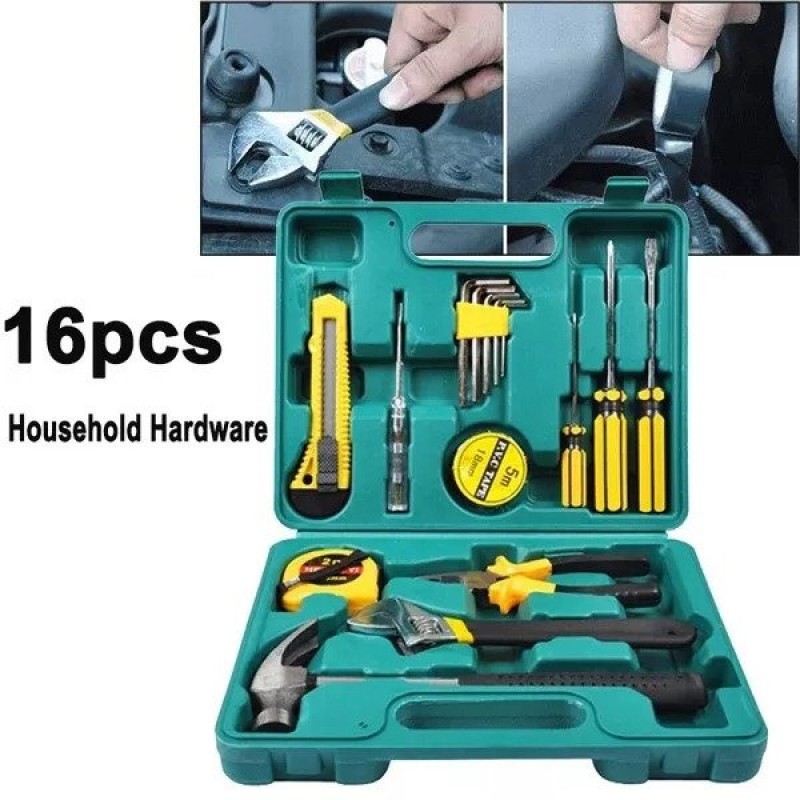 16-piece Set Of Emergency Hardware Tool Kit