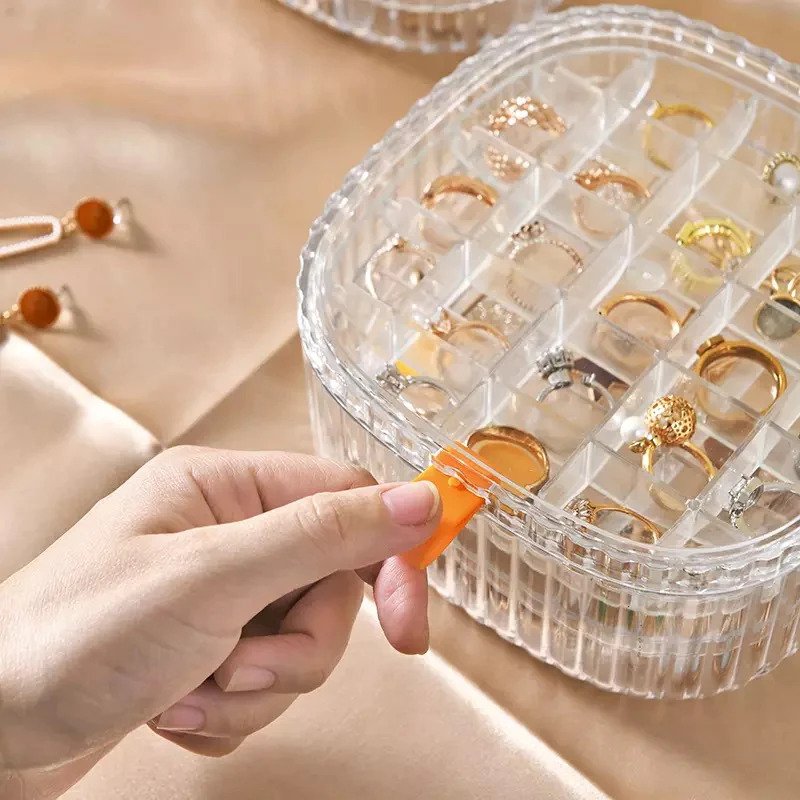 Elegant Transparent Earrings Holder, Multi-Layer Jewellery Case