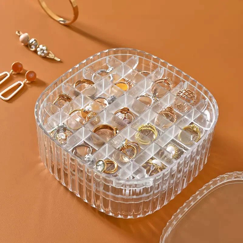 Elegant Transparent Earrings Holder, Multi-Layer Jewellery Case