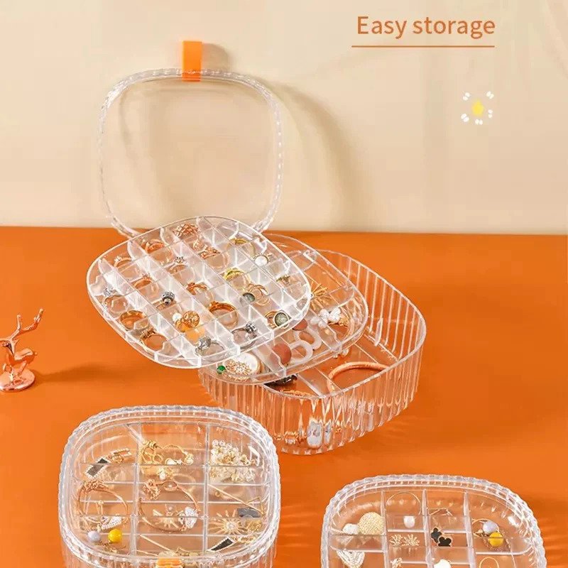 Elegant Transparent Earrings Holder, Multi-Layer Jewellery Case
