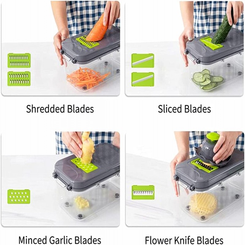 22 Pcs Vegetable Chopper Slicer for Kitchen, Cooking Accessories Gadget
