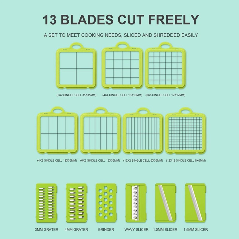 22 Pcs Vegetable Chopper Slicer for Kitchen, Cooking Accessories Gadget