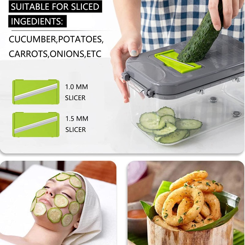 22 Pcs Vegetable Chopper Slicer for Kitchen, Cooking Accessories Gadget