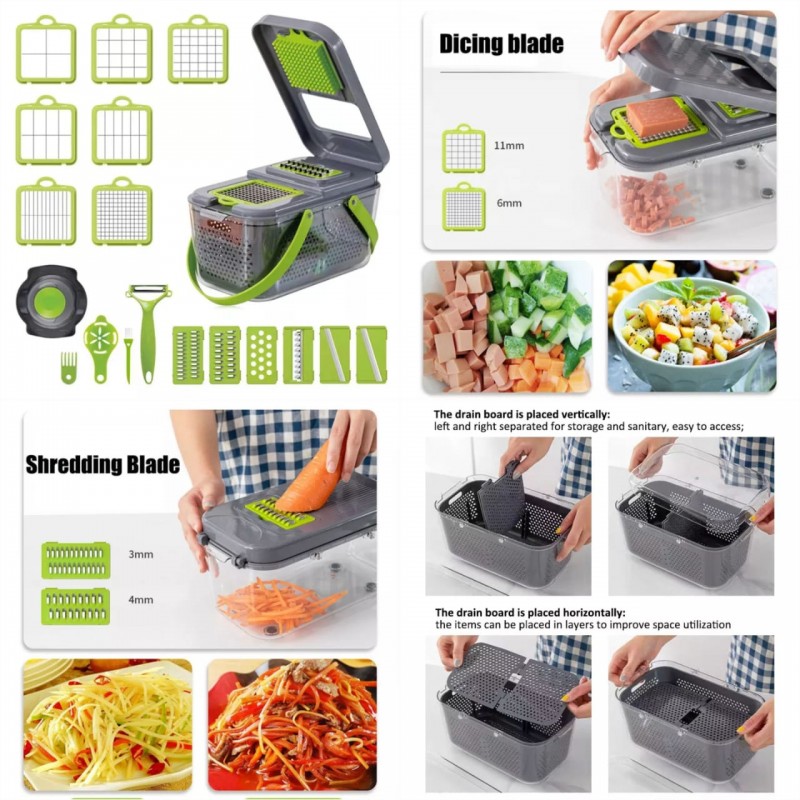 22 Pcs Vegetable Chopper Slicer for Kitchen, Cooking Accessories Gadget