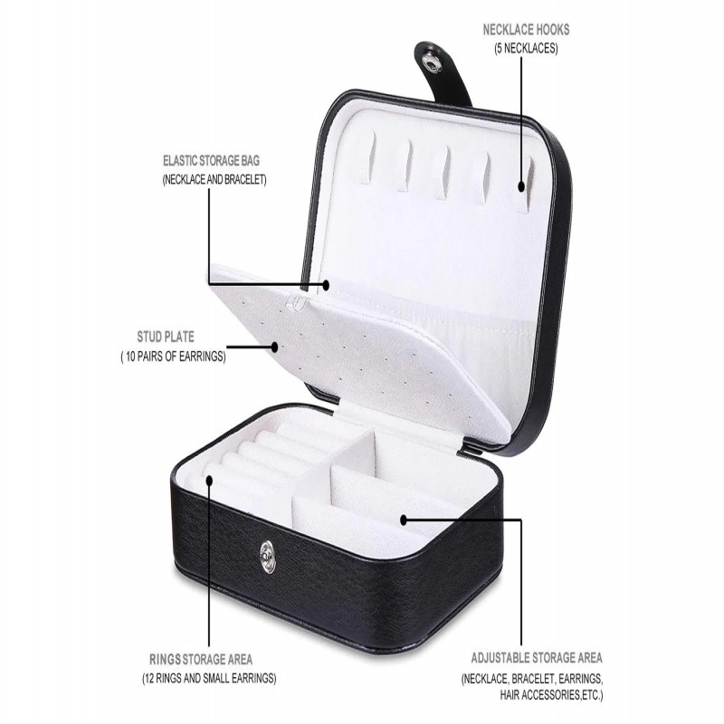 Women's Portable Travel Jewelry Box & Organizer