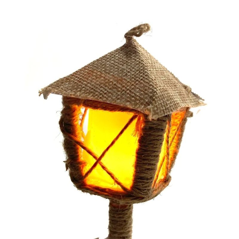 Handmade Jute LED Street Lamp Showpiece