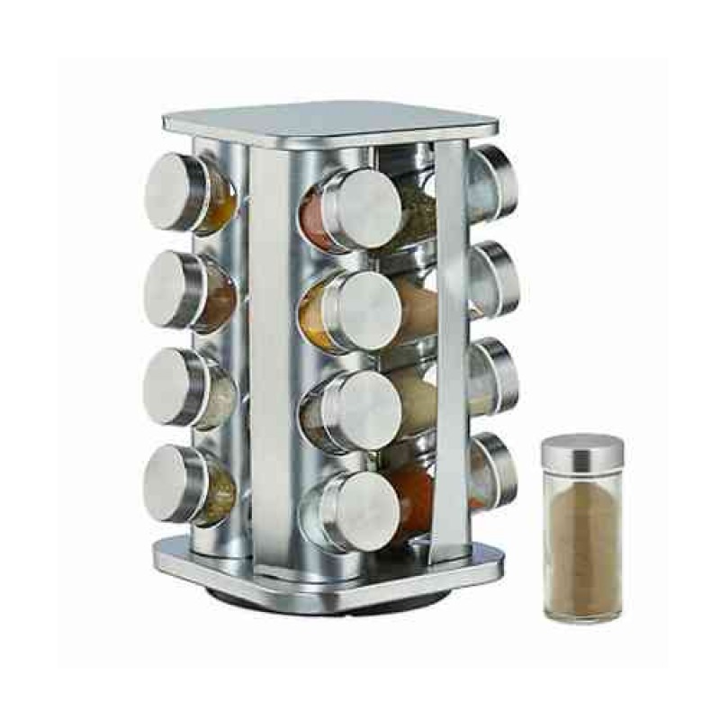 16pcs Square Shape Stainless Steel Spice Rack