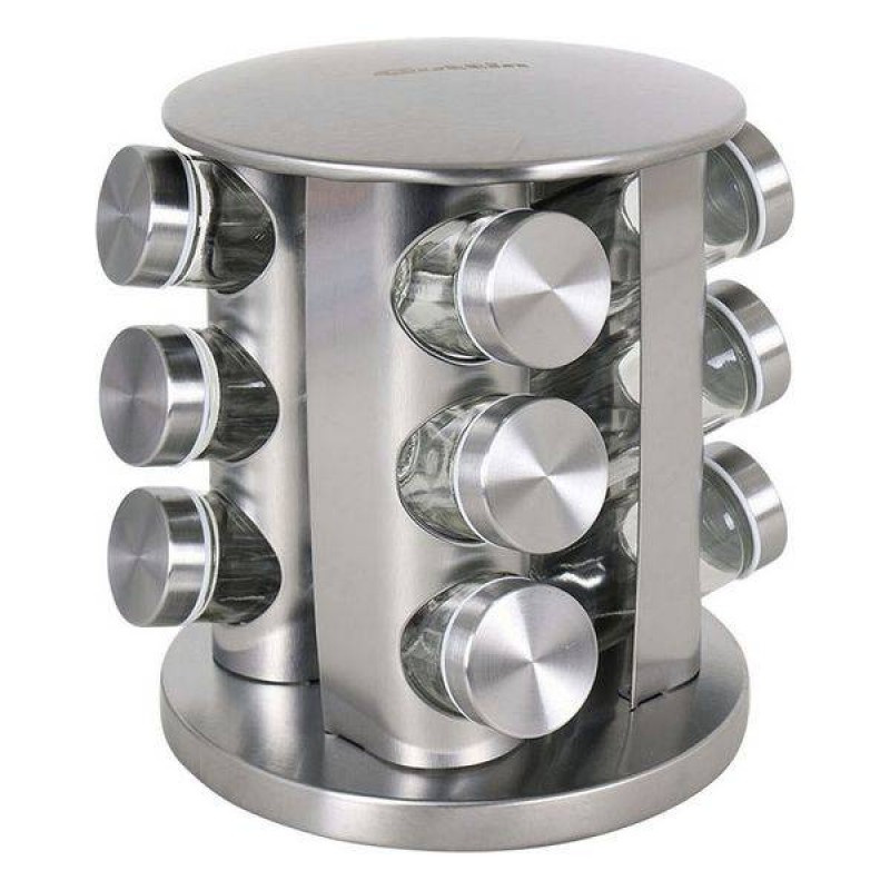 12 pcs Round Stainless Iron Rotating Spice Rack