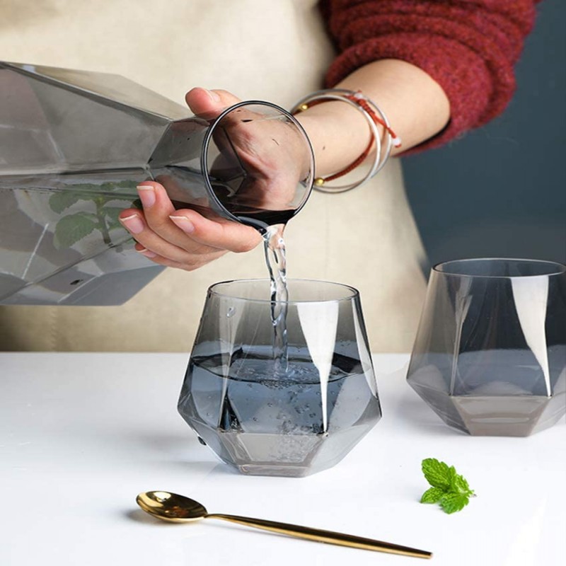 7-Pcs Nordic Style Classic Glass Set With Cork Lid Jug