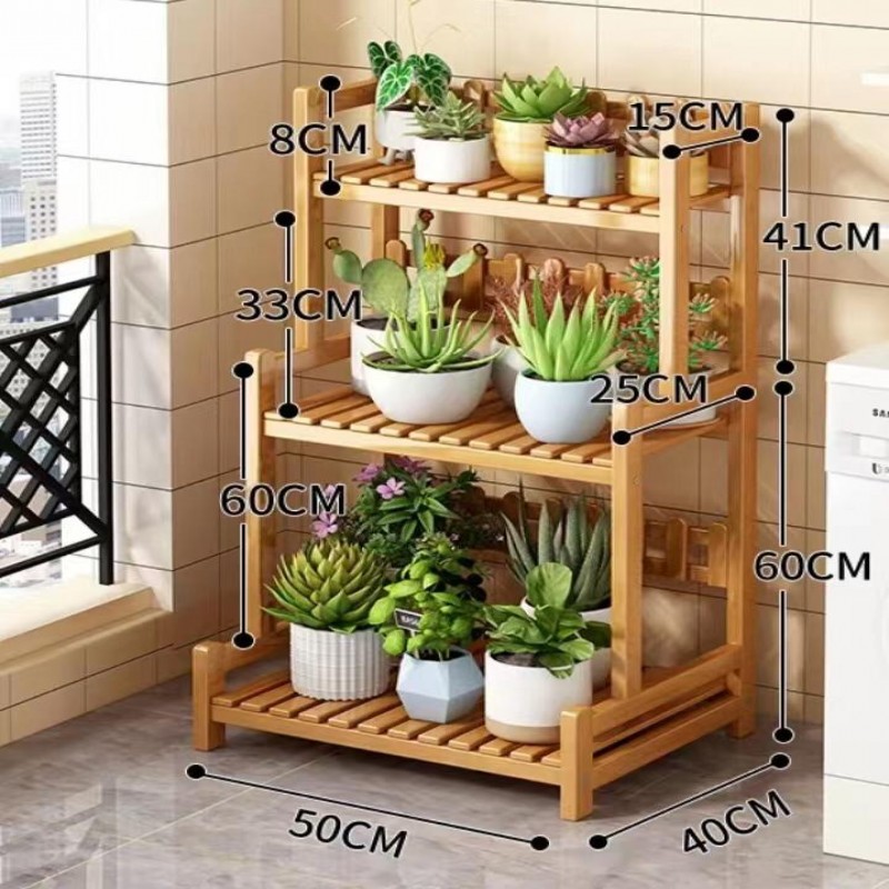 3 Tier Flower Pot Wooden Organizer