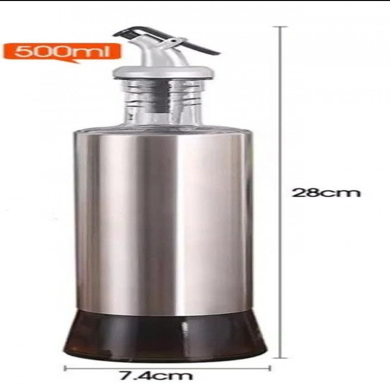 500 ML Steel Glass Oil Dispenser Bottle