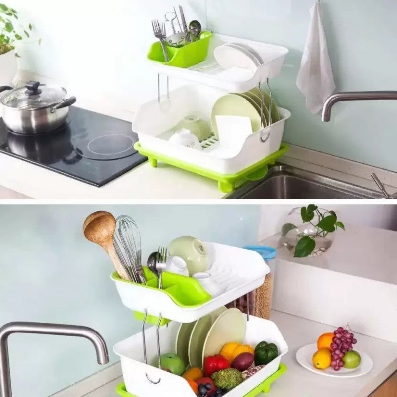Multipurpose Double Layer Dish Draining Rack