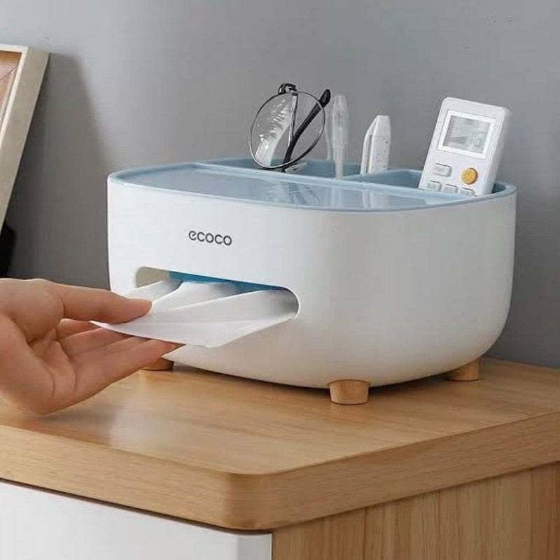 Multifunctional Tissue Box  With  Remote Mobile Glasses and Pen Holder