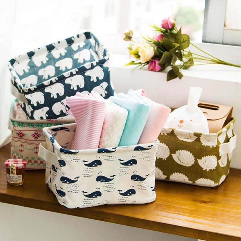 Printed Organising Storage Bin Basket Laundry Box