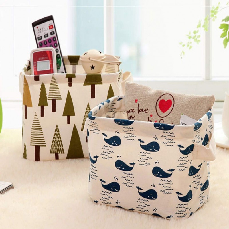 Printed Organising Storage Bin Basket Laundry Box
