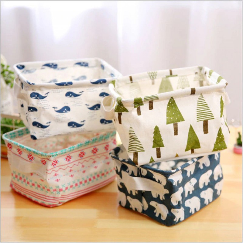 Printed Organising Storage Bin Basket Laundry Box