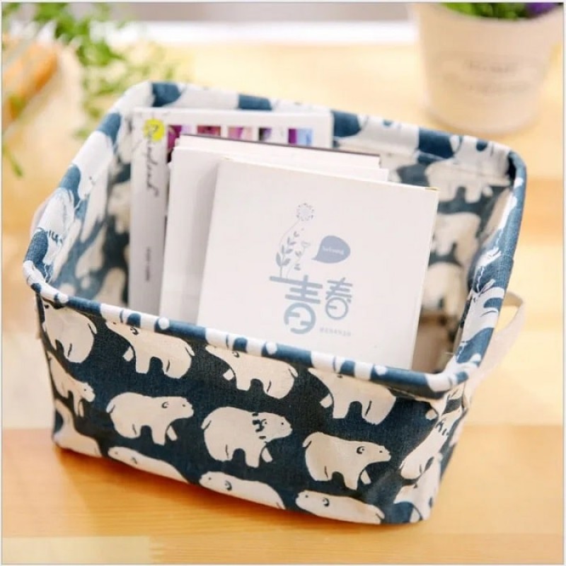 Printed Organising Storage Bin Basket Laundry Box