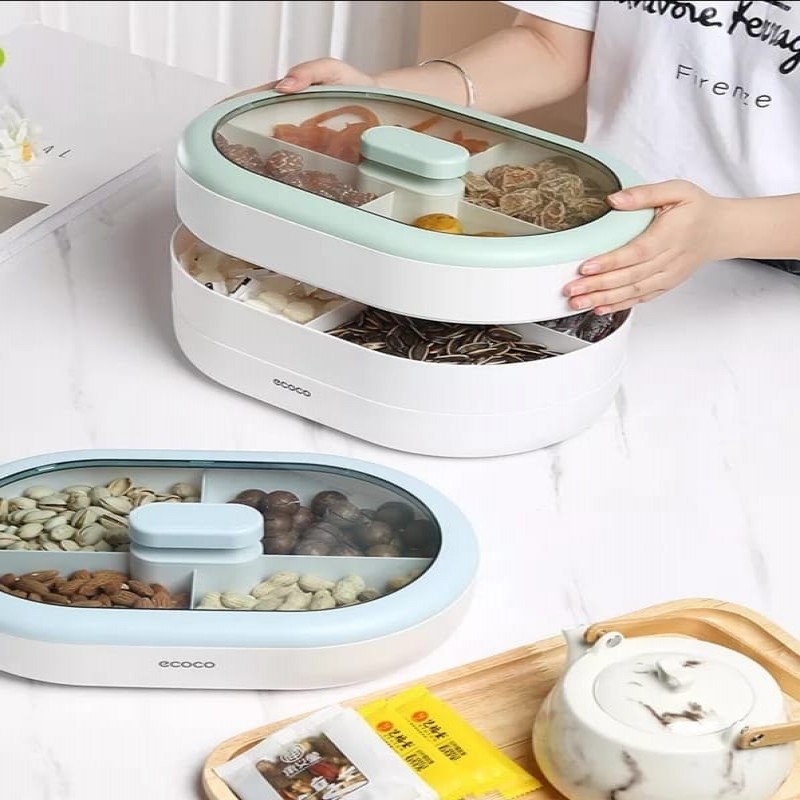 Dust-proof Dry Fruit Tray,Candy Snack Box With Rotary Phone Holder