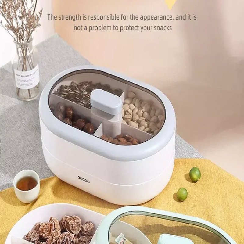 Dust-proof Dry Fruit Tray,Candy Snack Box With Rotary Phone Holder