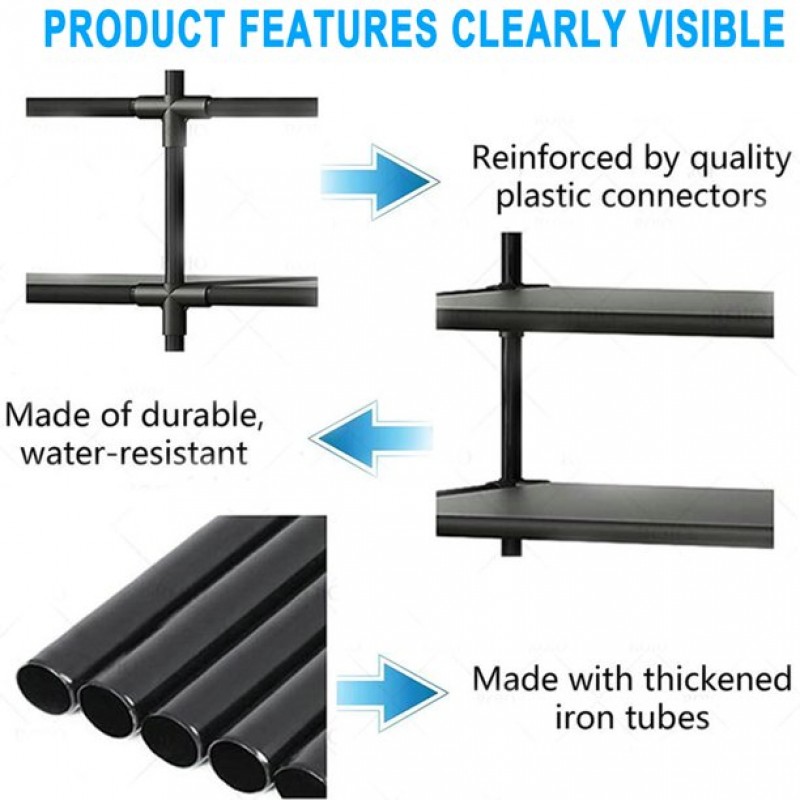 Shelf Removable 4-tier 3-row Metal Shoe Rack Storage Organizer