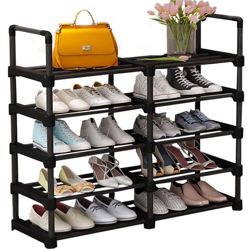 Shelf Removable 4-tier 3-row Metal Shoe Rack Storage Organizer