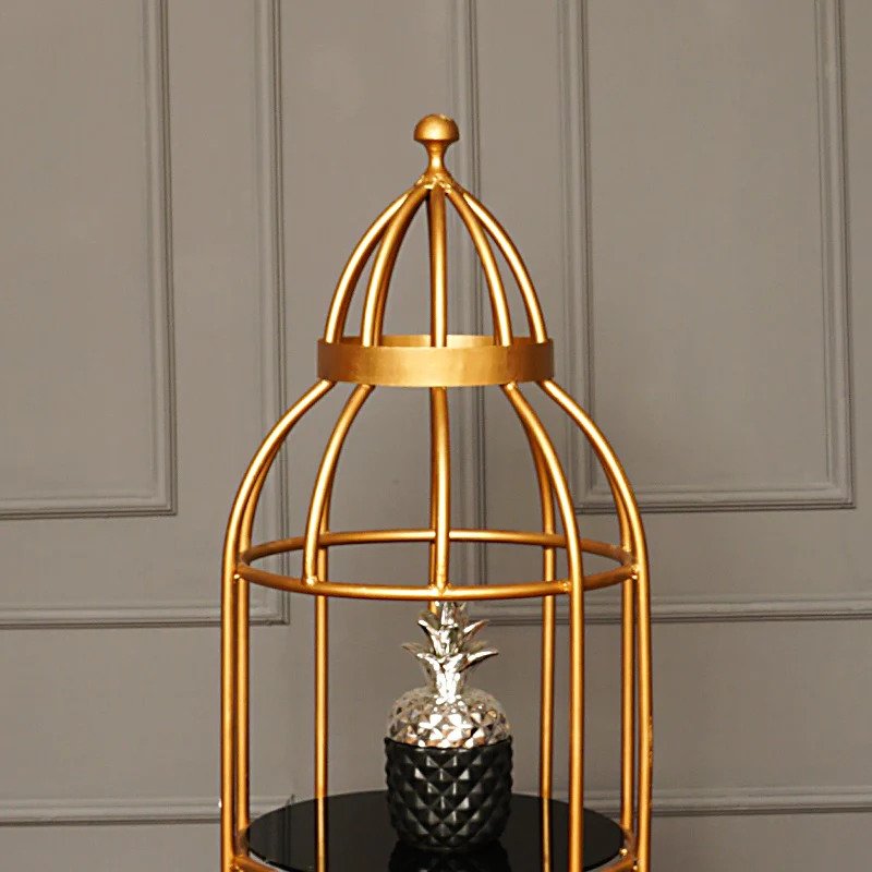 4 Layer Nordic Brass Cage Rack For Home Decor