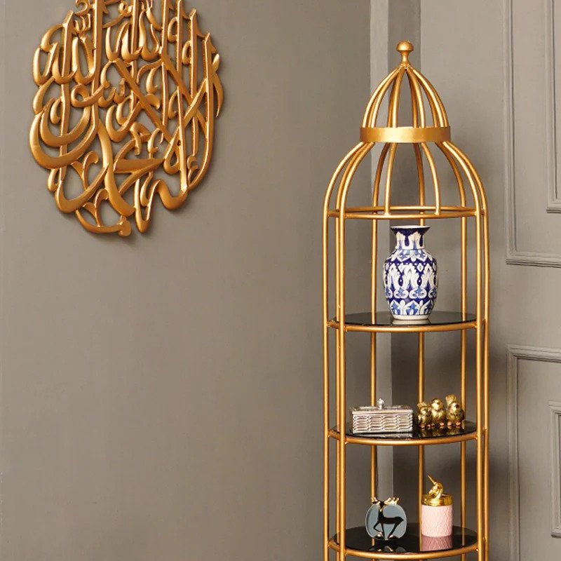 4 Layer Nordic Brass Cage Rack For Home Decor