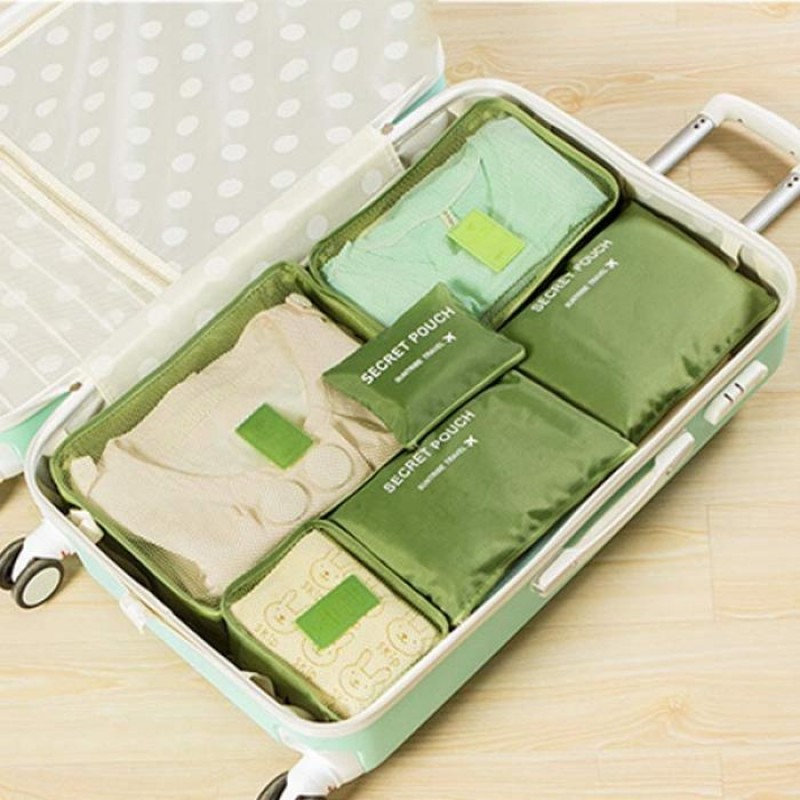 6 Pcs Travel Storage Bag , Wardrobe Suitcase Pouch Travel Organizer