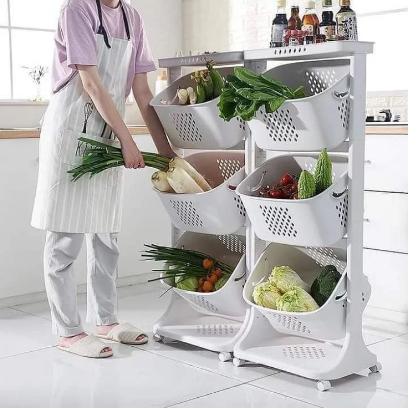 3 layer storage rack kitchen