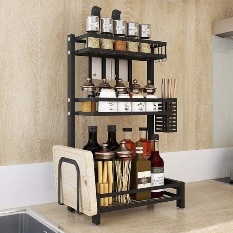 3 Tire Stainless steel kitchen storage shelf