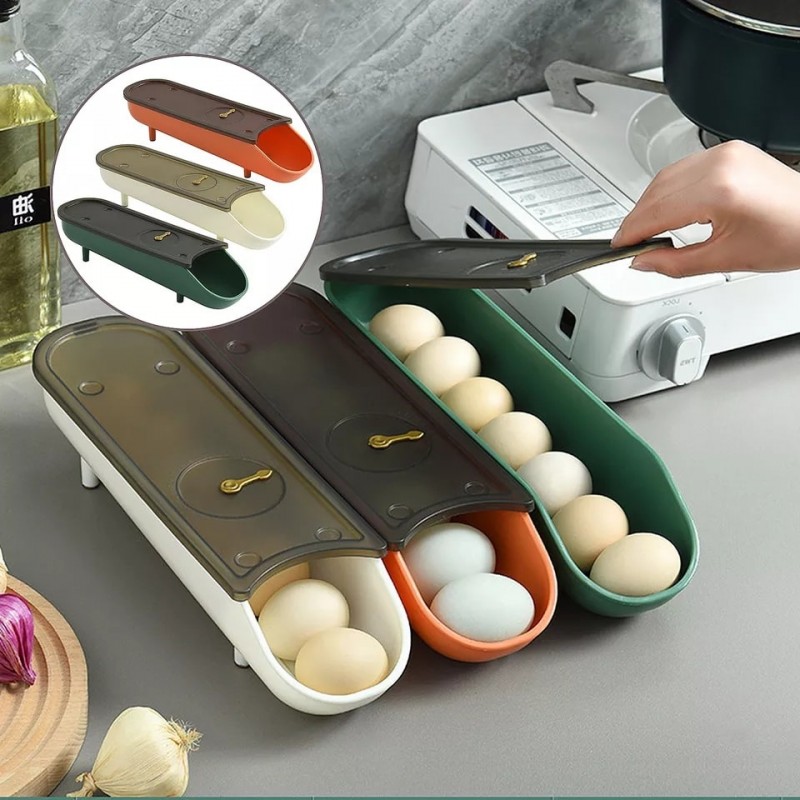 Refrigerator Auto rolling EGG Storage Box