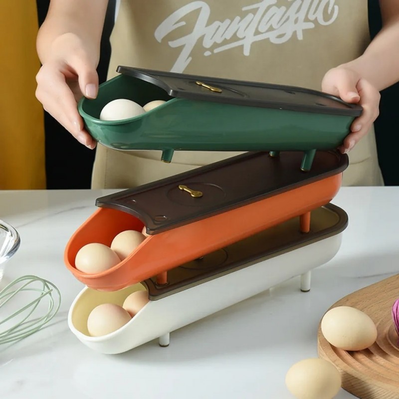 Refrigerator Auto rolling EGG Storage Box