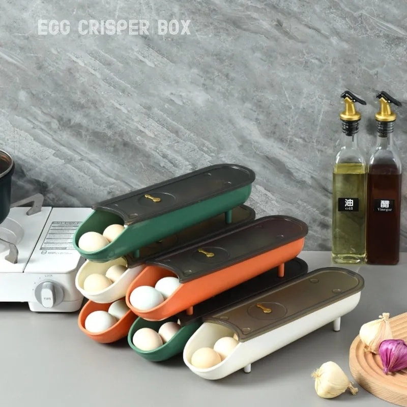 Refrigerator Auto rolling EGG Storage Box